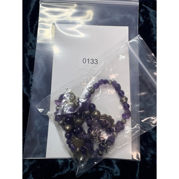 Carolyn Pollack Amethyst Inlay Necklace Pendant Earrings Set Sterling Silver 18" - Picture 15 of 15